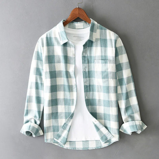 Men's Brushed Cotton Check Shirt | Gingham Front