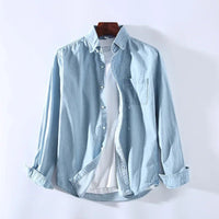 Men's Button-Down Denim Shirt | Cotton Classic Fit Side