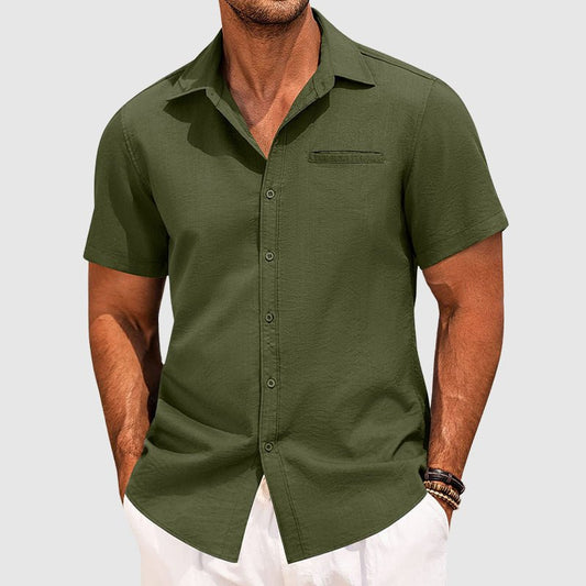 Men's Button-Down Summer Shirt | Chest Pocket Hero
