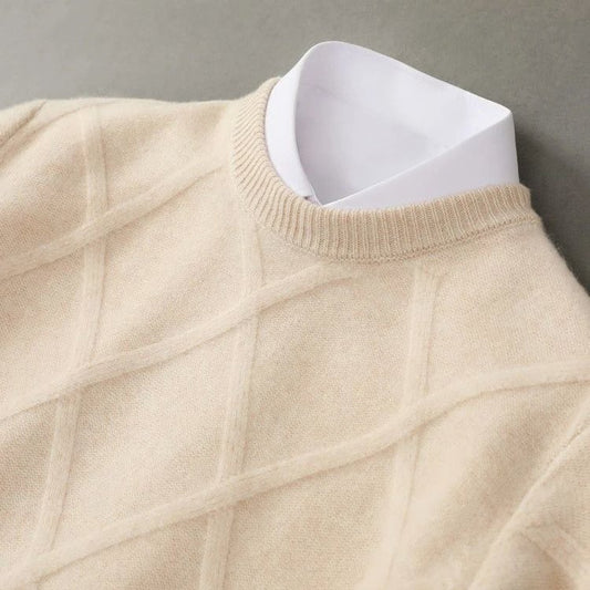 Men's Cable Knit Wool Sweater | Classic Front