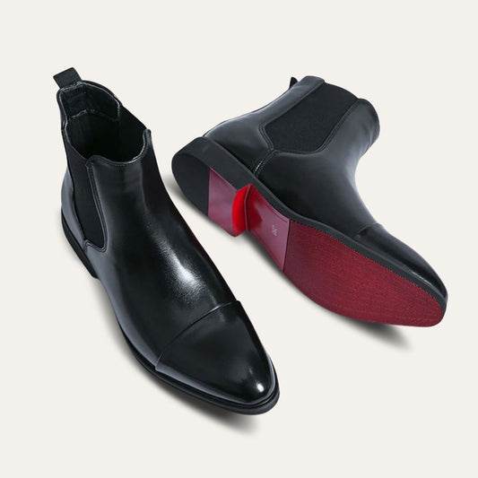 Men's Cap Toe Faux Leather Chelsea Boots | Slip-On Hero