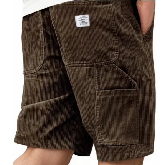 Men's Cargo Corduroy Shorts Pants Close Up