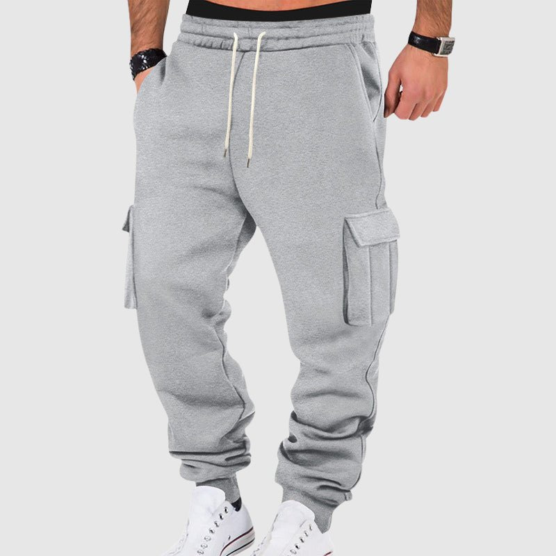 Men's Cargo Pocket Fleece Pants | Tapered Utility Fit Detail