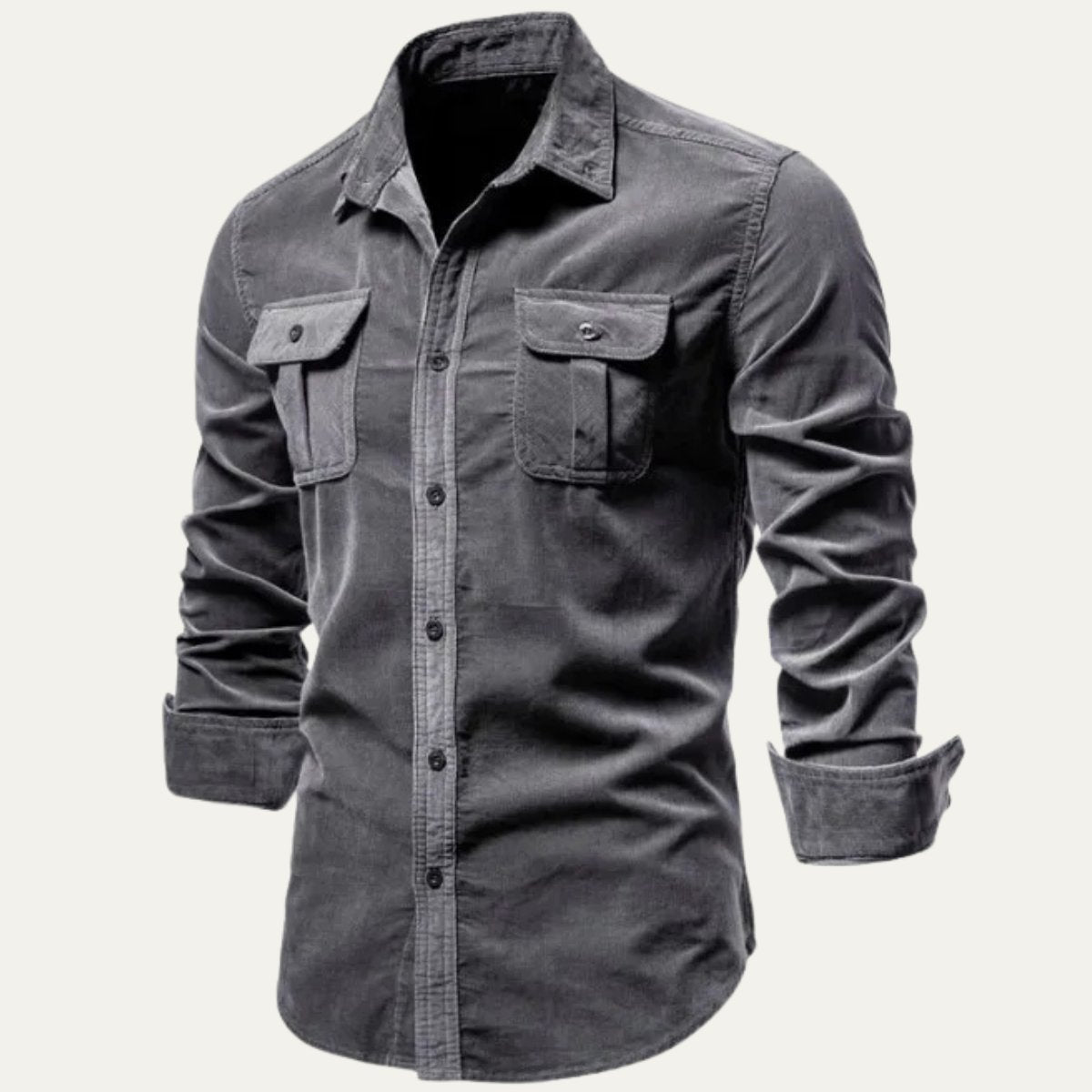 Men's Casual Button Down Corduroy Shirt | Dual Chest Pocket View 14