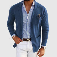 Men's Casual Knit Blazer Jacket | Patch Pocket Smart Hero