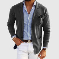 Men's Casual Knit Blazer Jacket | Patch Pocket Smart Lifestyle