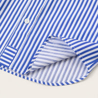 Men's Casual Striped Wrinkle Resistant Shirt | Patchwork Summer Detail
