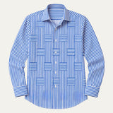 Men's Casual Striped Wrinkle Resistant Shirt | Patchwork Summer