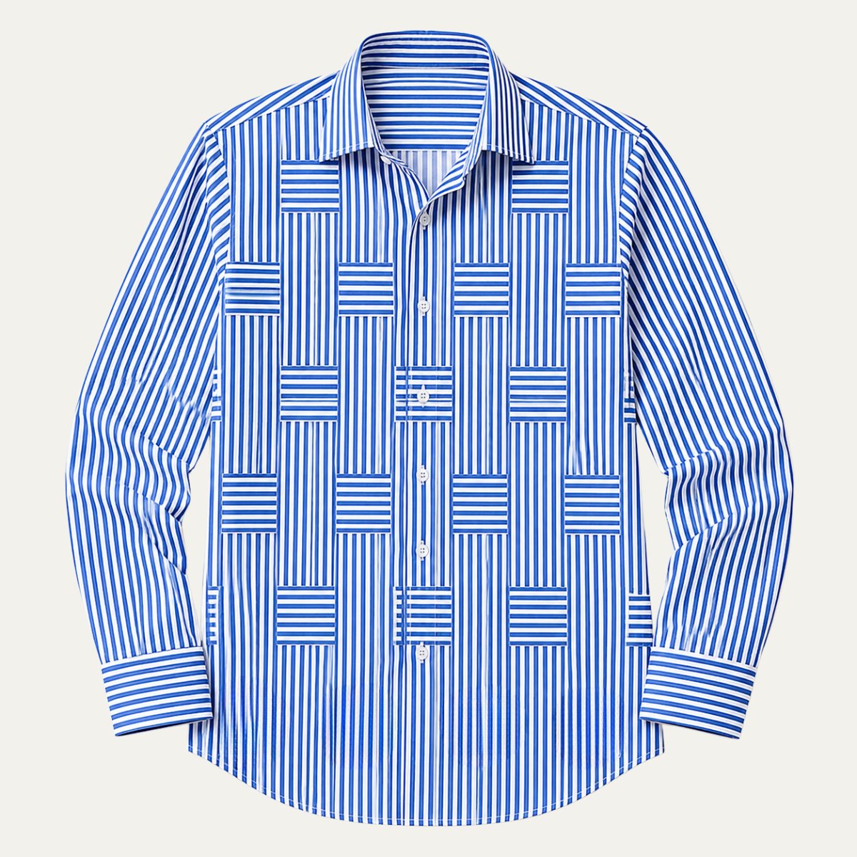 Men's Casual Striped Wrinkle Resistant Shirt | Patchwork Summer Hero