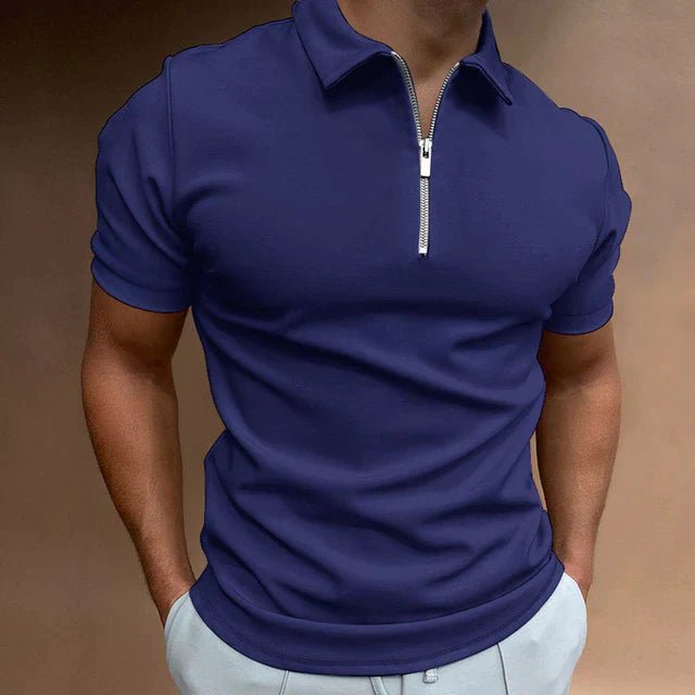 Men's Casual Zip Polo Shirt Top Lifestyle