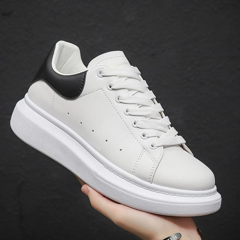 Men's Chunky Platform Casual Sneakers | Lace-Up Close Up
