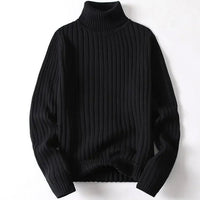 Men's Chunky Turtleneck Sweater | Cotton Knit Back