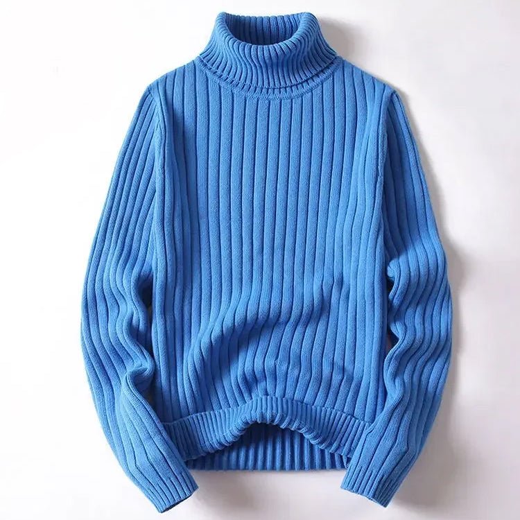 Men's Chunky Turtleneck Sweater | Cotton Knit Close Up