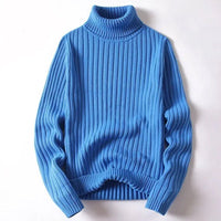 Men's Chunky Turtleneck Sweater | Cotton Knit Close Up