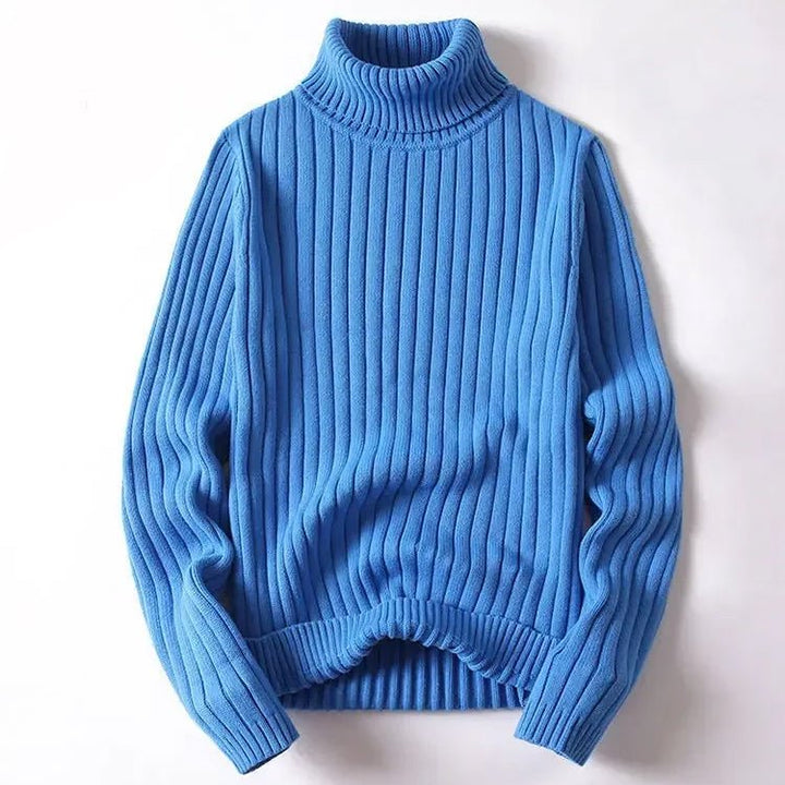 Men's Chunky Turtleneck Sweater | Cotton Knit Close Up