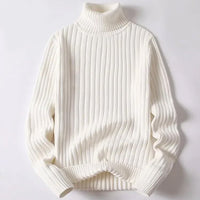 Men's Chunky Turtleneck Sweater | Cotton Knit Front