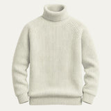 Men's Chunky Turtleneck Warm Sweater | Fisherman Knit Raglan