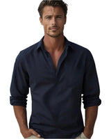 Men's Classic Comfort Shirt | Henley Collarless Relaxed Fit