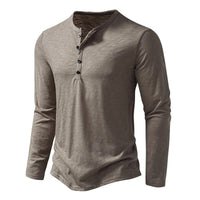 Men's Classic Cotton Henley | Slim Fit Front
