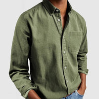 Men's Classic Denim Button Shirt Top Detail