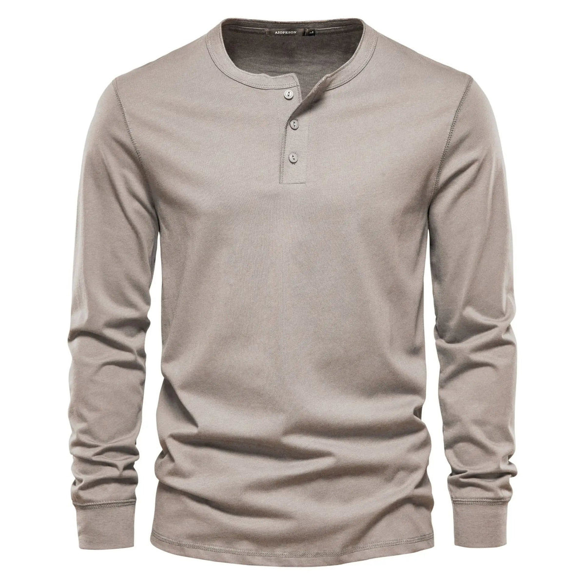 Men's Classic Fit Shirt | Henley Placket Relaxed Close Up