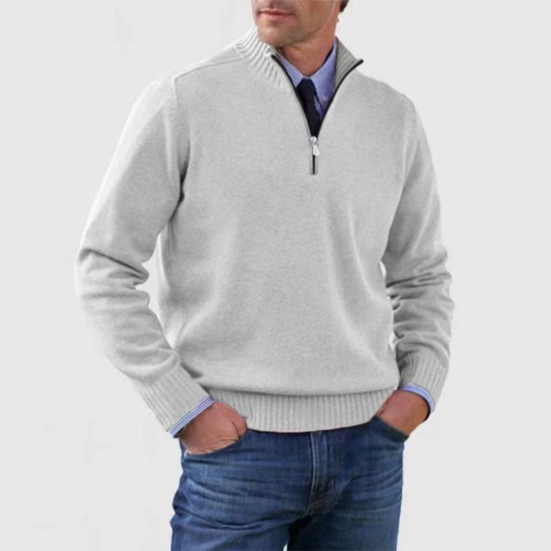 Men's Classic Half Zip Sweater | Tailored Knit Layering Fit Hero