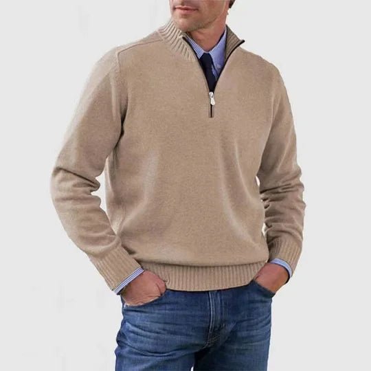 Men's Classic Half Zip Sweater | Tailored Knit Layering Fit Lifestyle