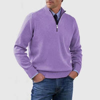 Men's Classic Half Zip Sweater | Tailored Knit Layering Fit View 12