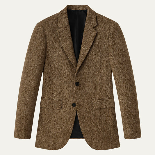 Men's Classic Herringbone Tweed Blazer | Notched Lapel Tailored Hero