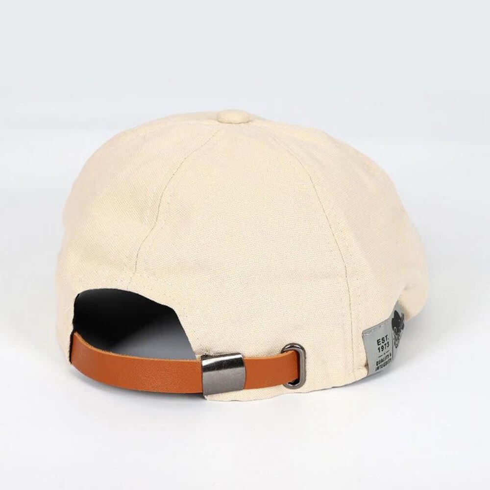 Men's Classic Newsboy Style Flat Cap | Leather Buckle Strap Detail