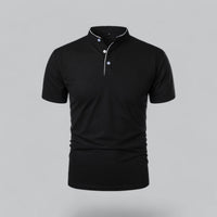 Men's Collarless Polo Top | Mandarin Trim Alternate