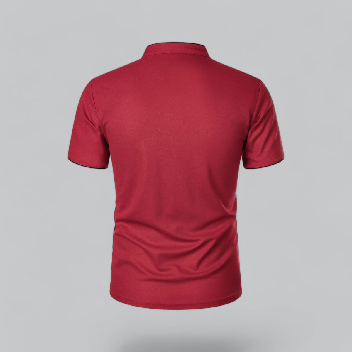 Men's Collarless Polo Top | Mandarin Trim View 26