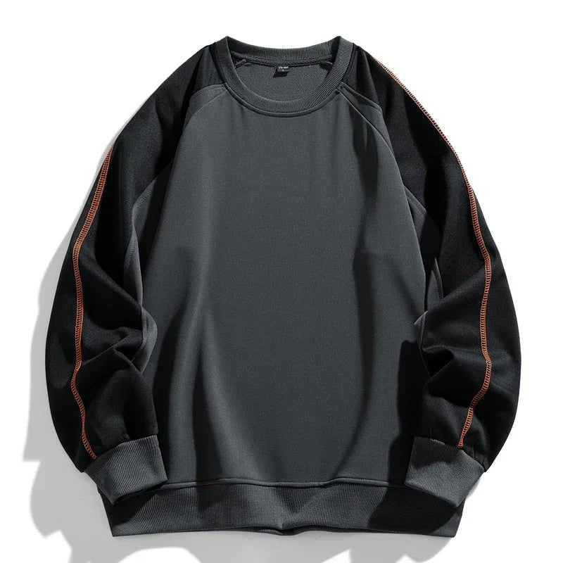 Men's Colorblock Sweatshirt | Raglan Sleeve Relaxed Fit Close Up