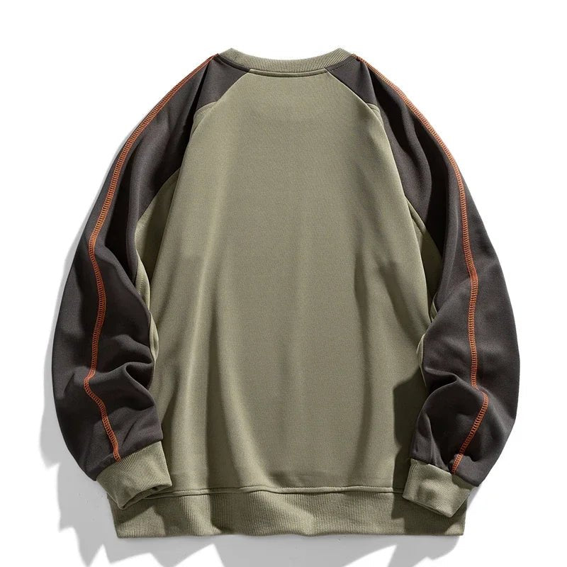 Men's Colorblock Sweatshirt | Raglan Sleeve Relaxed Fit Front