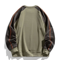 Men's Colorblock Sweatshirt | Raglan Sleeve Relaxed Fit Front
