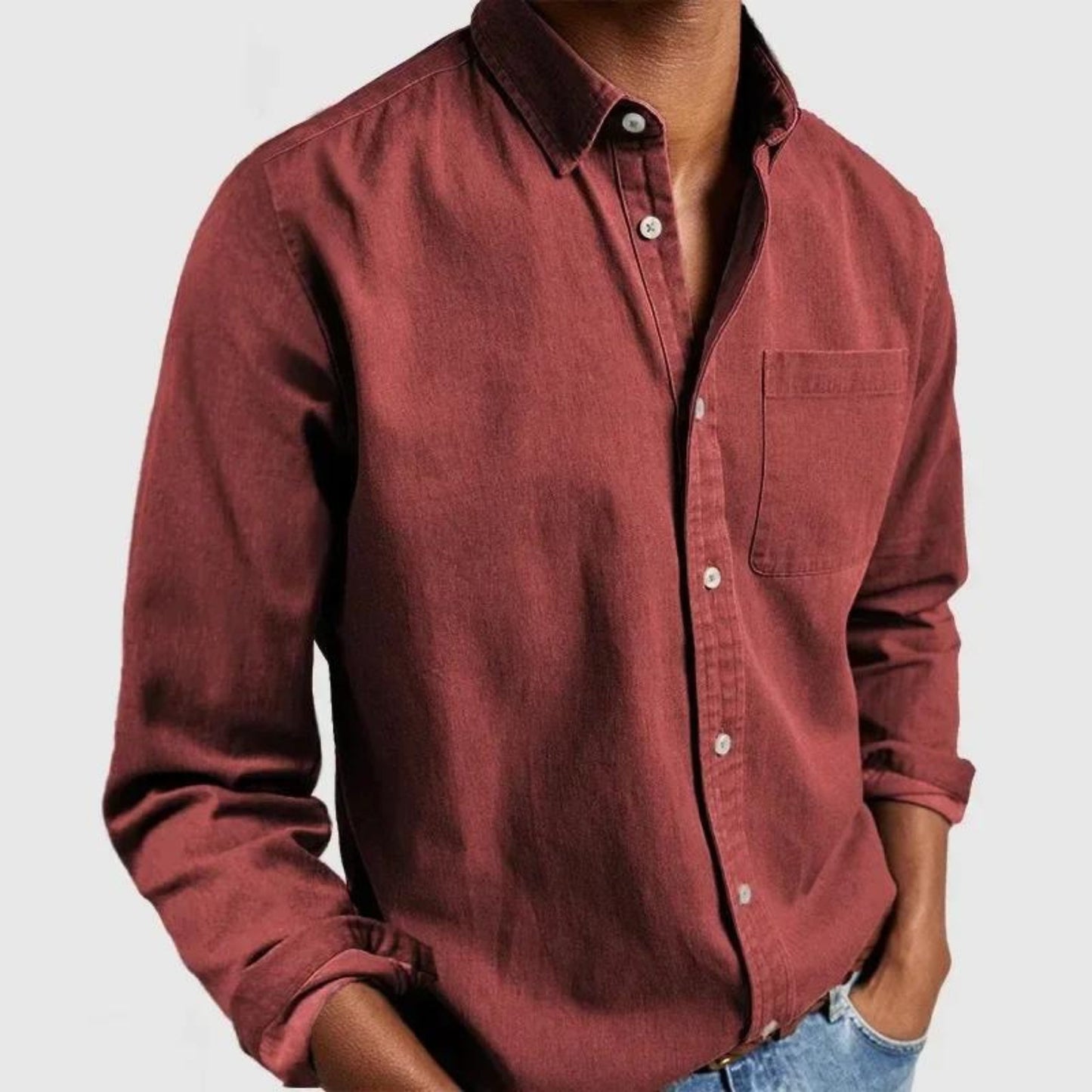 Men's Comfort Shirt with Chest Pocket | Breathable Stretch Fit Angle