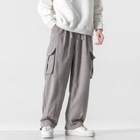 Men's Corduroy Cargo Pants | Relaxed Fit Drawstring Detail