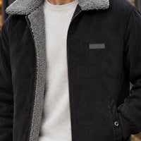 Men's Corduroy Jacket | Ribbed Cuff Cold Weather Layer Front
