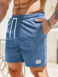 Men's Corduroy Shorts with Drawstring Close Up