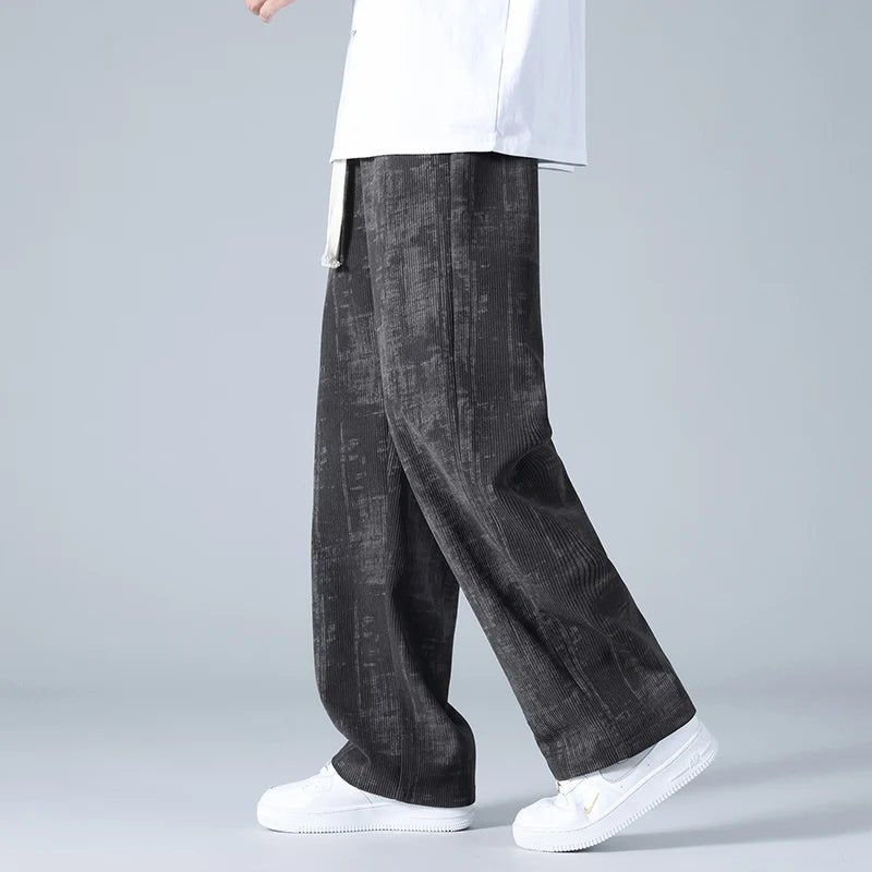 Men's Corduroy Sweatpants | Wide Leg Drawstring Front
