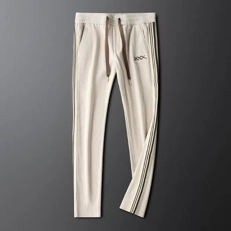 Men's Corduroy Tracksuit | Side Stripe Sport Set Back