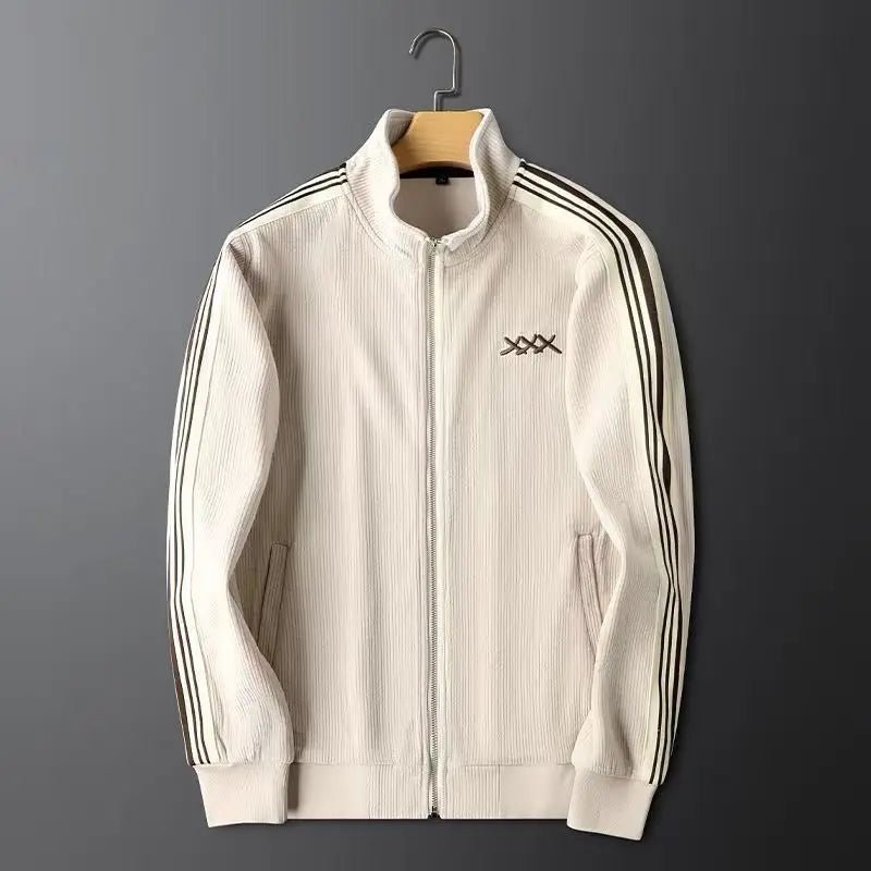 Men's Corduroy Tracksuit | Side Stripe Sport Set Side