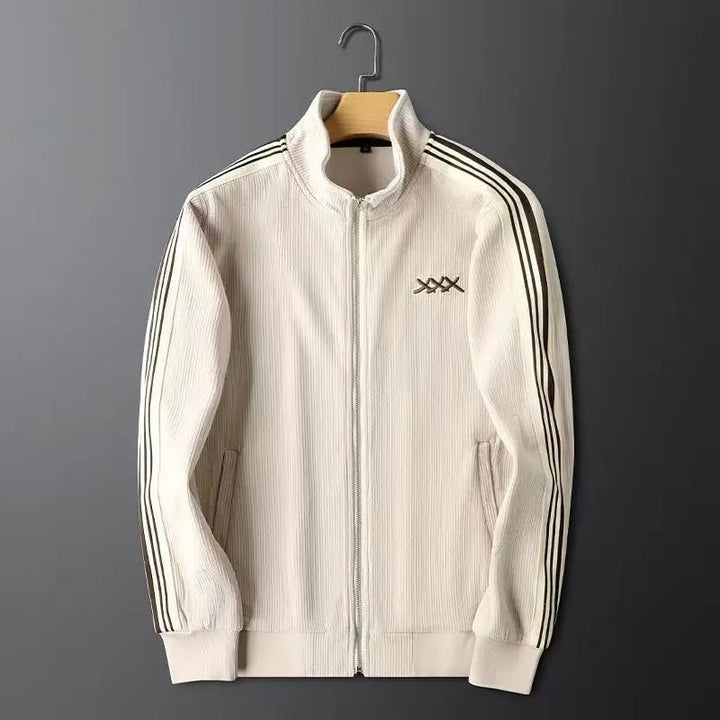 Men's Corduroy Tracksuit | Side Stripe Sport Set Side