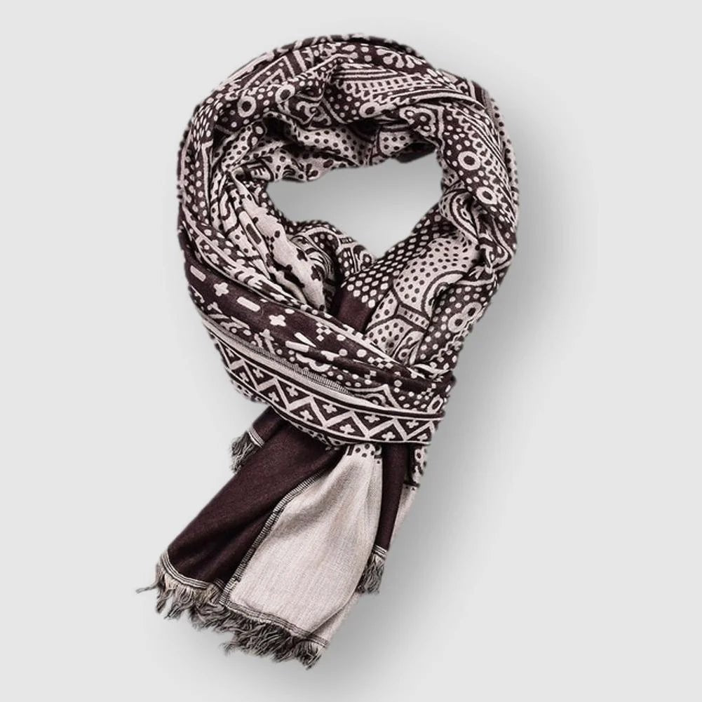 Men's Cotton Blanchet Scarf | Fringe Trim Detail