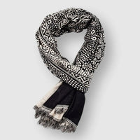 Men's Cotton Blanchet Scarf | Fringe Trim Front