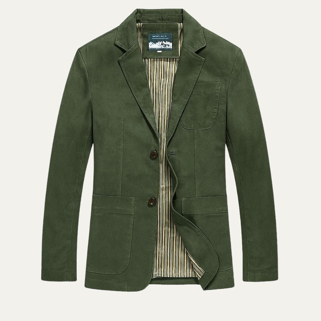 Men's Cotton Blazer Style Windbreaker | Patch Pocket Casual Back