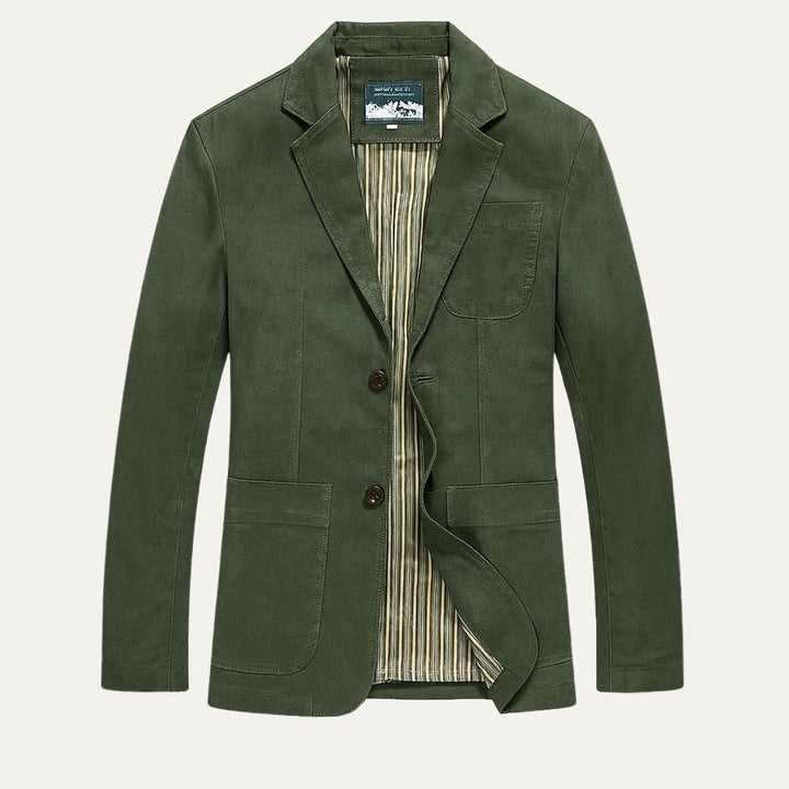 Men's Cotton Blazer Style Windbreaker | Patch Pocket Casual Back