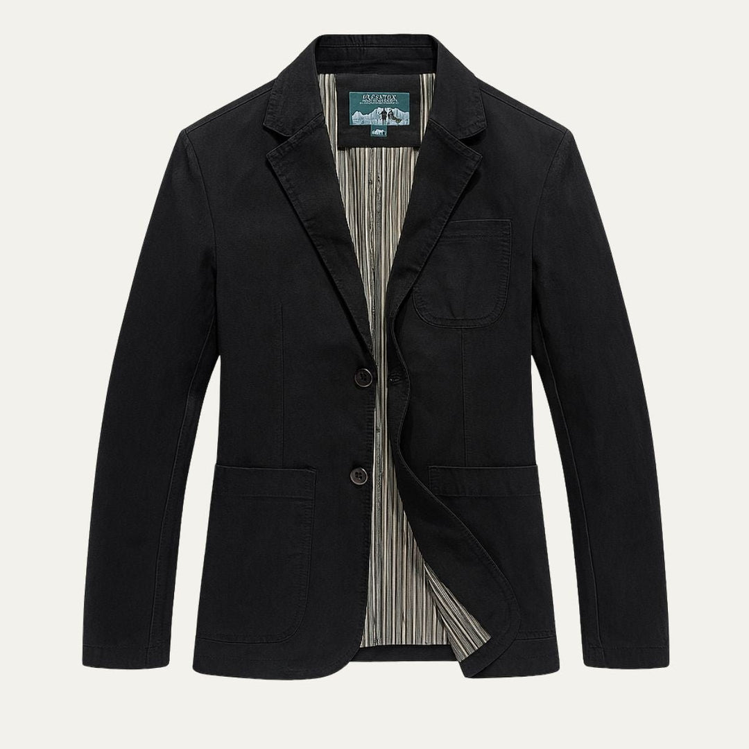 Men's Cotton Blazer Style Windbreaker | Patch Pocket Casual Lifestyle