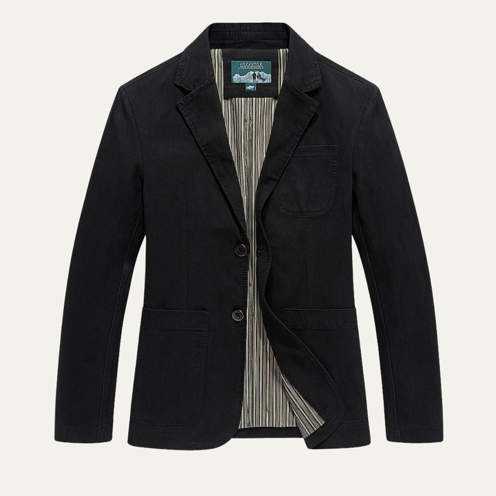 Men's Cotton Blazer Style Windbreaker | Patch Pocket Casual Lifestyle