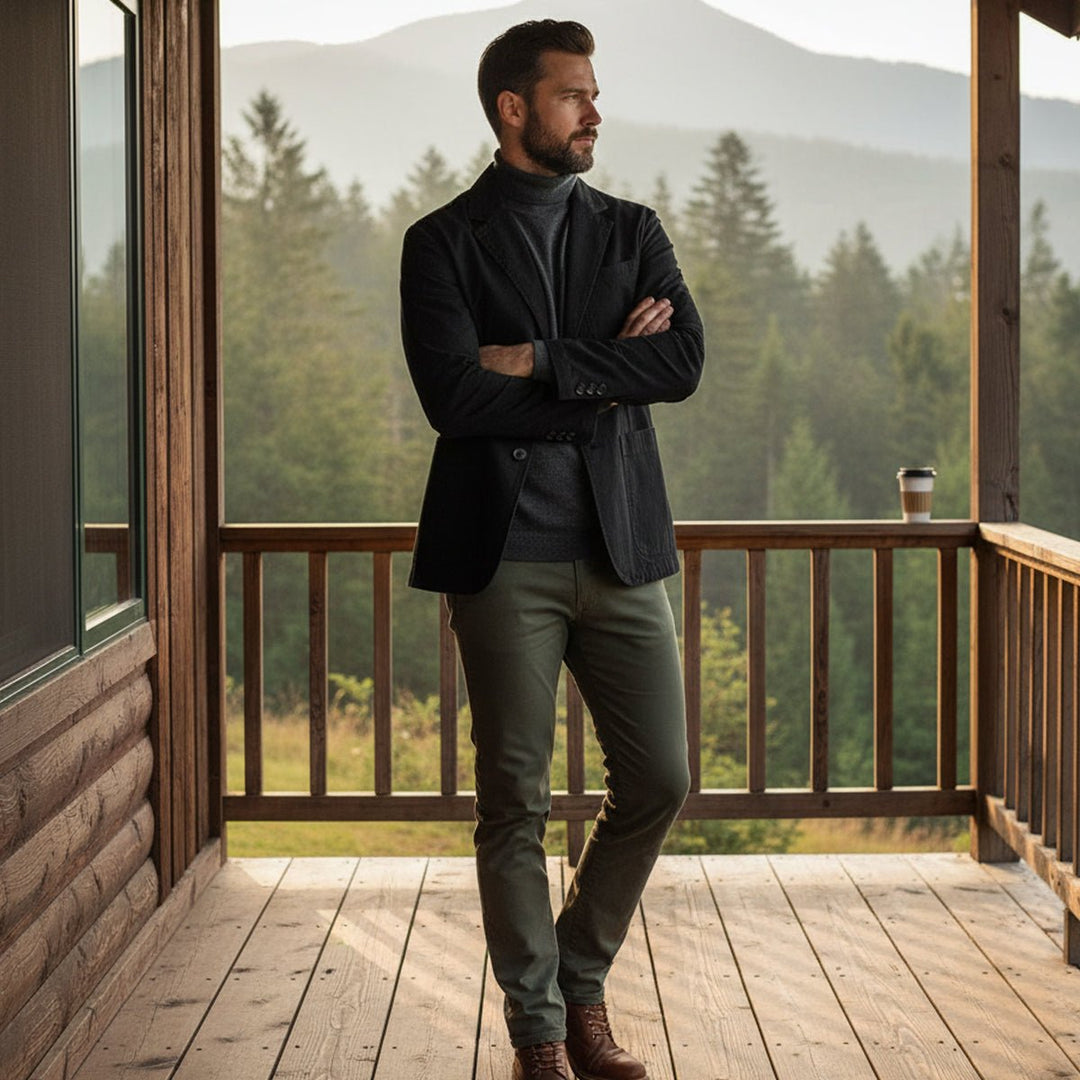 Men's Cotton Blazer Style Windbreaker | Patch Pocket Casual View 11